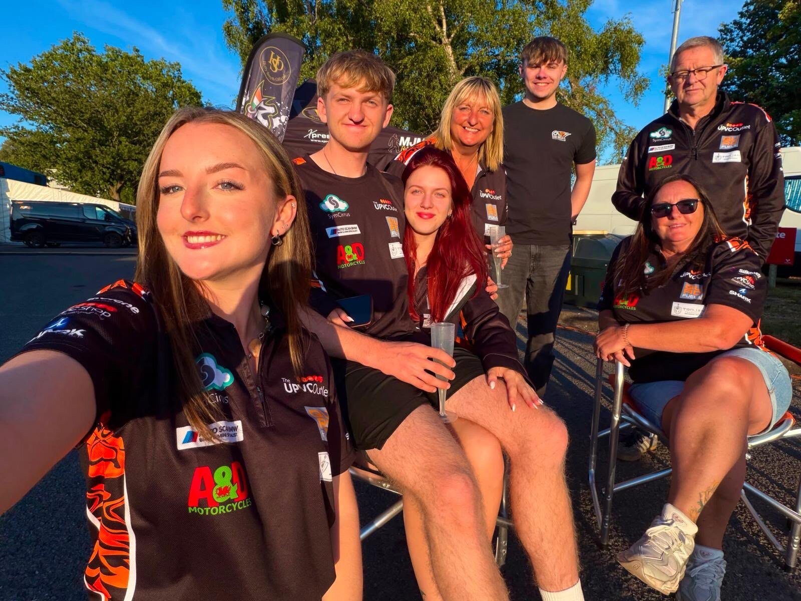 Paddock with fans and family